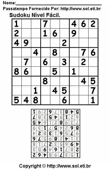 Sudoku Para Imprimir Com Respostas 60