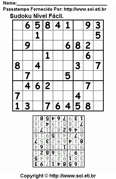 Sudoku Para Imprimir Com Respostas 61