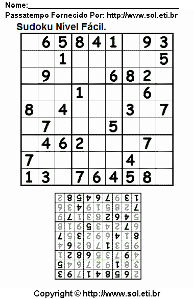 Sudoku para impressão 