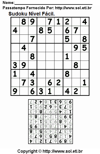 Sudoku Para Imprimir Com Respostas 64