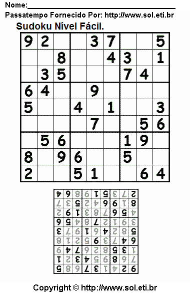 Sudoku Para Imprimir Com Respostas 65