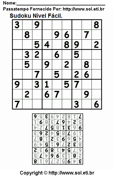 Sudoku Para Imprimir Com Respostas 66