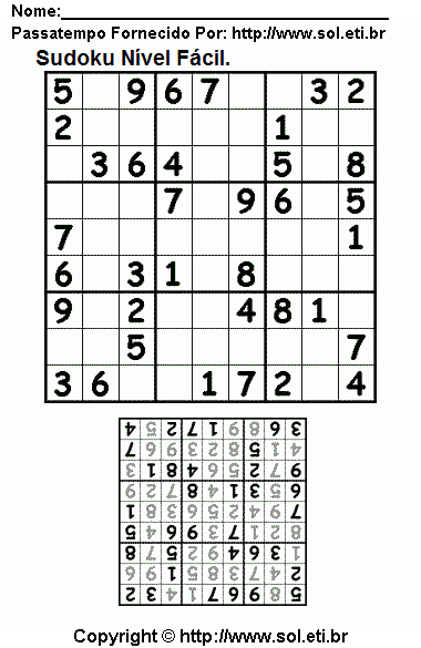 Sudoku Para Imprimir Com Respostas 68