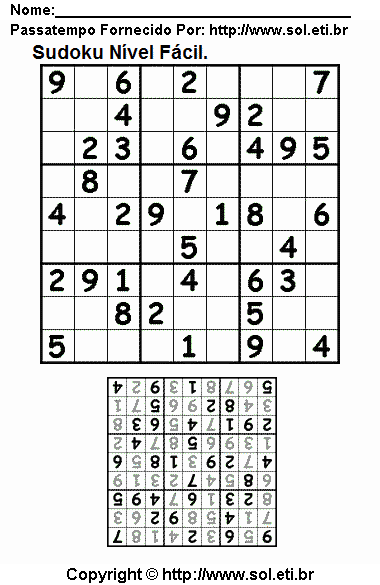 10 Atividades de Sudoku para imprimir