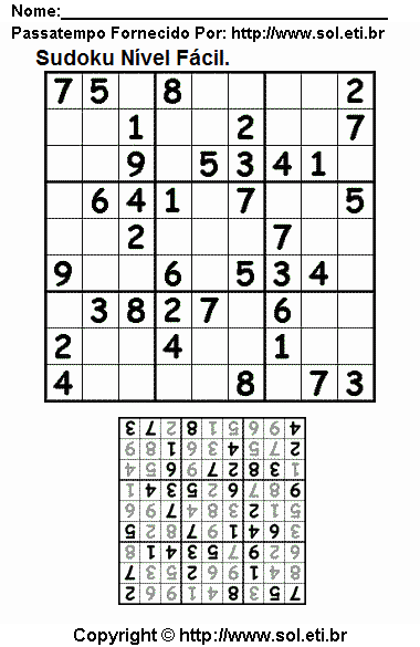 Sudoku Para Imprimir Com Respostas 69