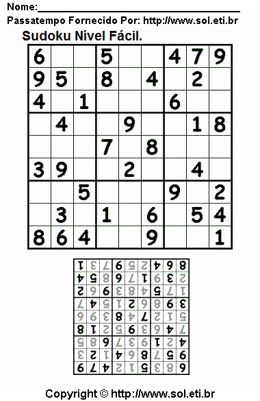 Sudoku Para Imprimir Com Respostas 722