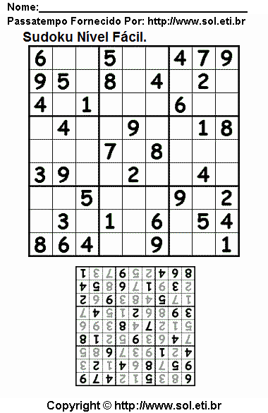 Sudoku Para Imprimir Com Respostas.