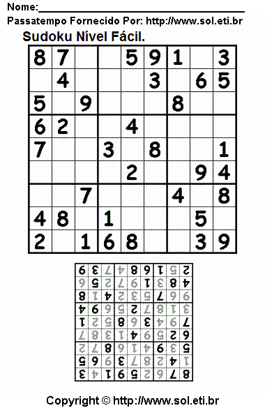 Sudoku Para Imprimir Com Respostas 74