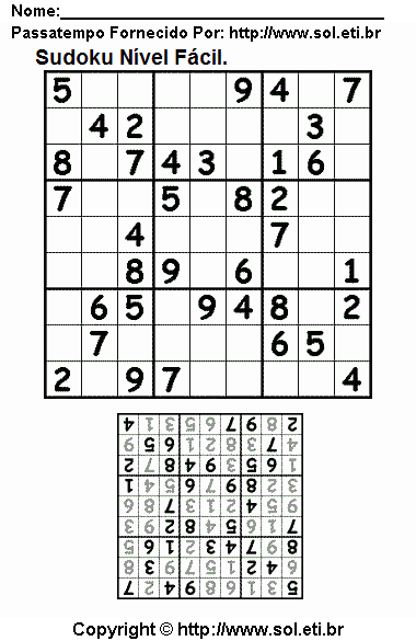 Sudoku Para Imprimir Com Respostas 75