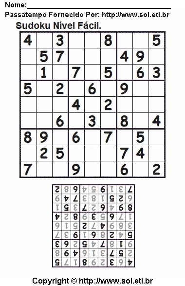 Sudoku Para Imprimir Com Respostas 762