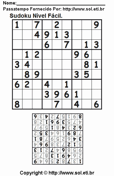 Sudoku Para Imprimir Com Respostas 774