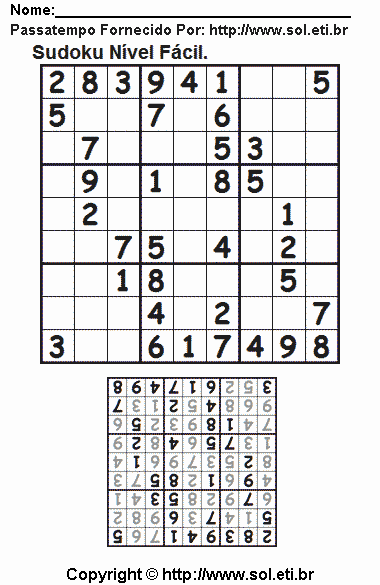 Sudoku Para Imprimir Com Respostas 787