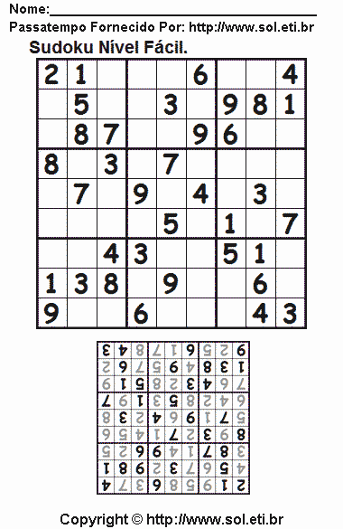 Sudoku Para Imprimir Com Respostas 790