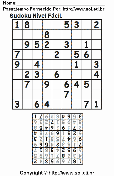 Sudoku Para Imprimir Com Respostas 825