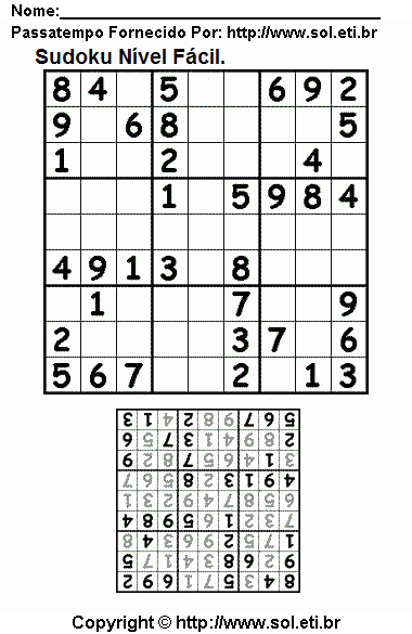 Sudoku Para Imprimir Com Respostas 87