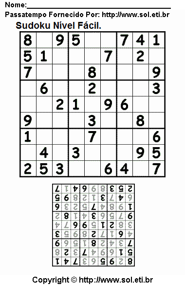 Sudoku Para Imprimir Com Respostas 94