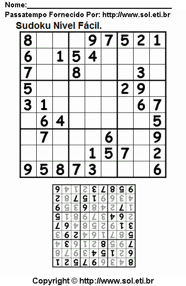 Sudoku Para Imprimir Com Respostas 98