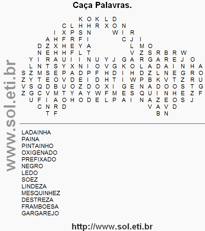 Caça Palavras Para Imprimir. Passatempo Grátis. Passatemo Nº 21.