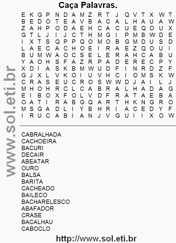 Caça Palavras Para Imprimir. Teste Seu Raciocínio Com Nosso Passatempo  Grátis. Passatemo Nº 11.