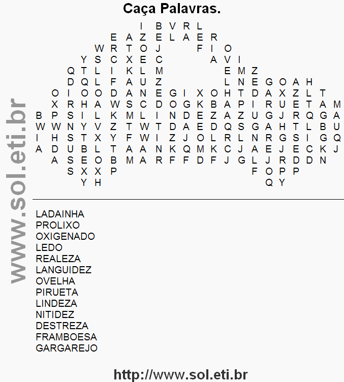 Caça Palavras Para Imprimir