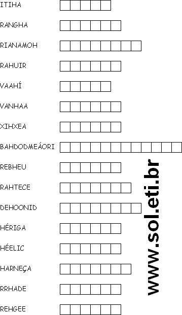 Passatempo Com Letras Embaralhadas 2