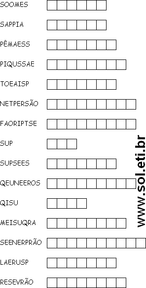 Passatempo Com Letras Embaralhadas 3