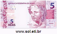 Cédula de Dinheiro de 5 Reais