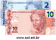 Cédulas de Dinheiro Totalizando 12 Reais