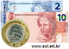 Cédulas de Dinheiro Totalizando 13 Reais