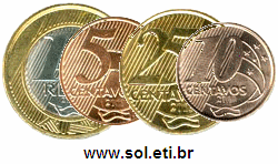 Moedas Totalizando 1 Real e 40 Centavos