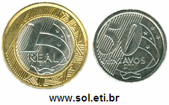 Moedas Totalizando 1 Real e 50 Centavos