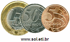 Moedas Totalizando 1 Real e 55 Centavos