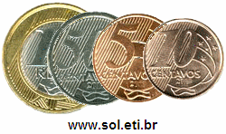 Moedas Totalizando 1 Real e 65 Centavos