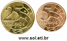 Moedas Totalizando 30 Centavos