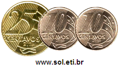 Moedas Totalizando 45 Centavos