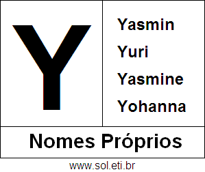 Letra Y de Yasmin