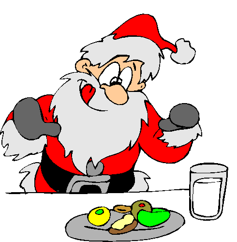 Papai Noel Fazendo Lanche.