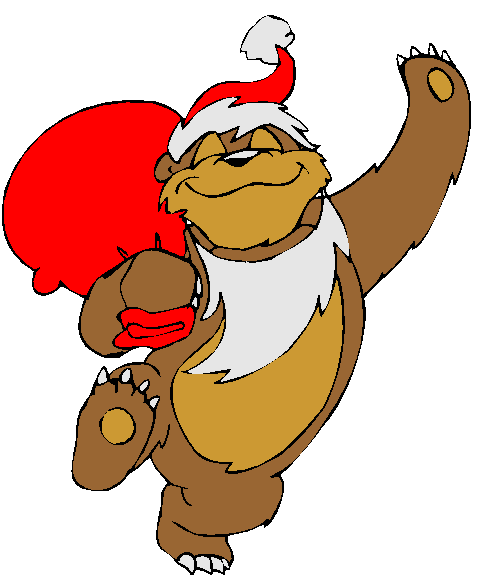 Urso Carregando Saco De Presentes.