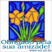 Vitral Azul com Flores Amarelas